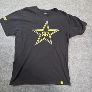 Rockstar Energy Drink Shirt Mens Large Black Star Logo Graphic Tee‎ T-Shirt Top